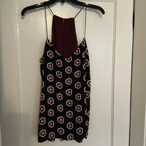 Women’s Express reversible tank top - maroon & black floral pattern